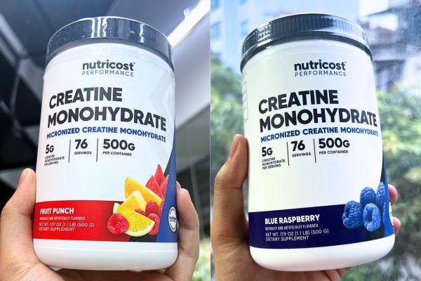 Nutricost Creatine Monohydrate 500g vị Fruit Punch và Blue Raspberry (hình ảnh chỉ mang tính chất minh họa)