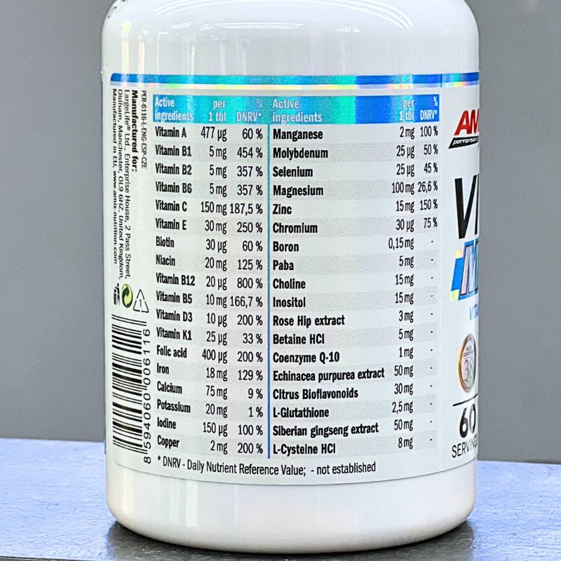 Amix Vitamin Max Multivitamin 60 Vien Nutrition Facts 1732768556