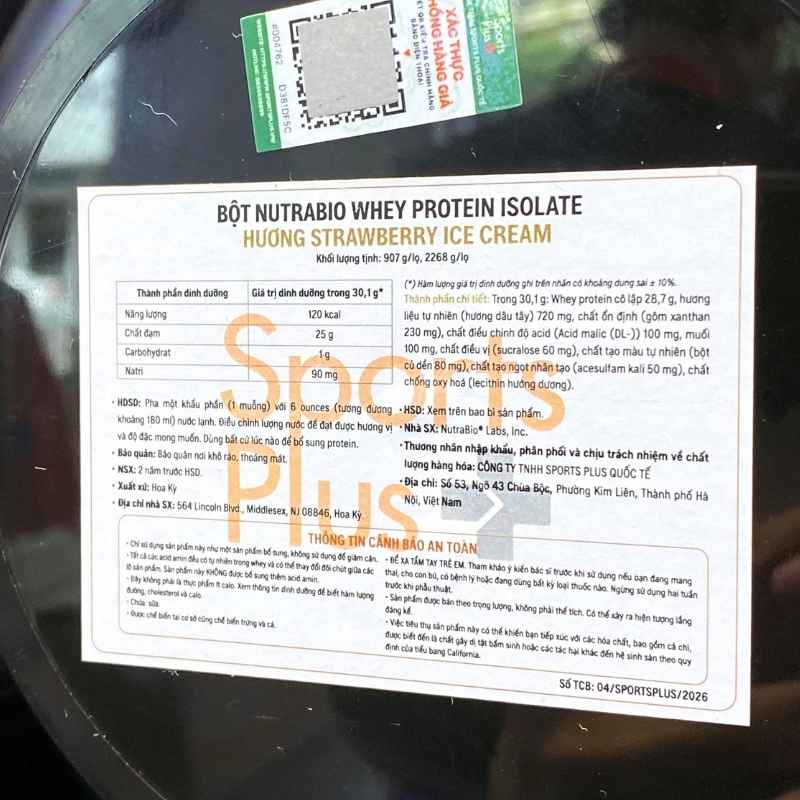 NutraBio Whey Protein Isolate 5lbs-8