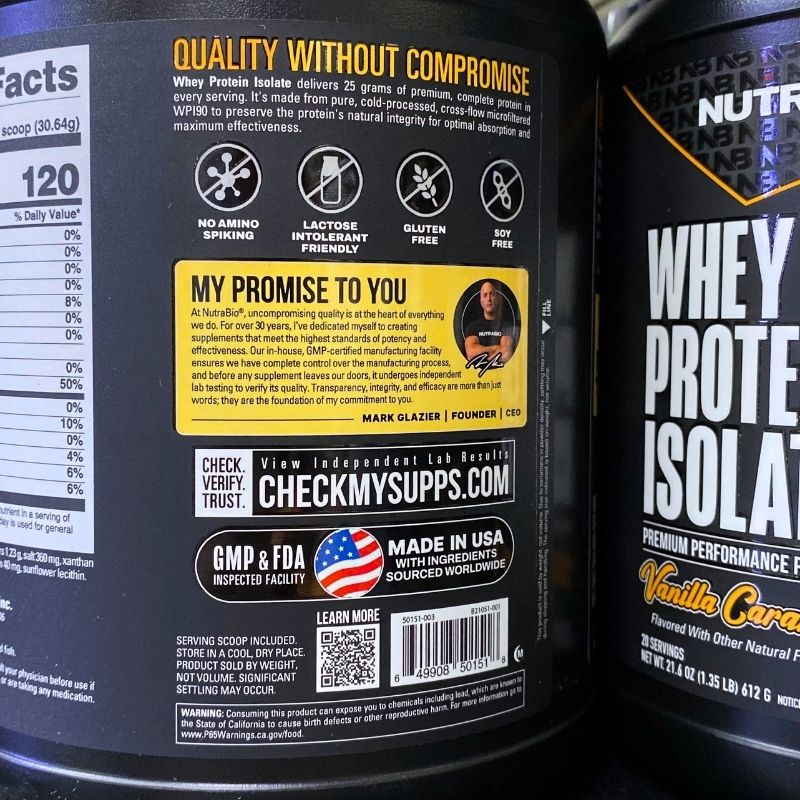 Nutrabio Whey Protein Isolate 1.3lbs-8