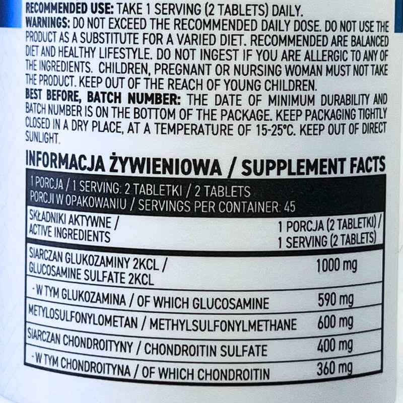 Ostrovit Glucosamine Msm Chondroitin 90 Vien Nutrition Facts 1709624349