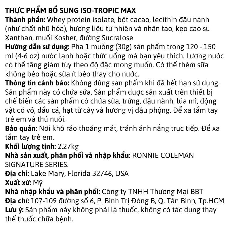 Thong Tin Ronnie Coleman Iso Tropic Max 5lbs 1768888117