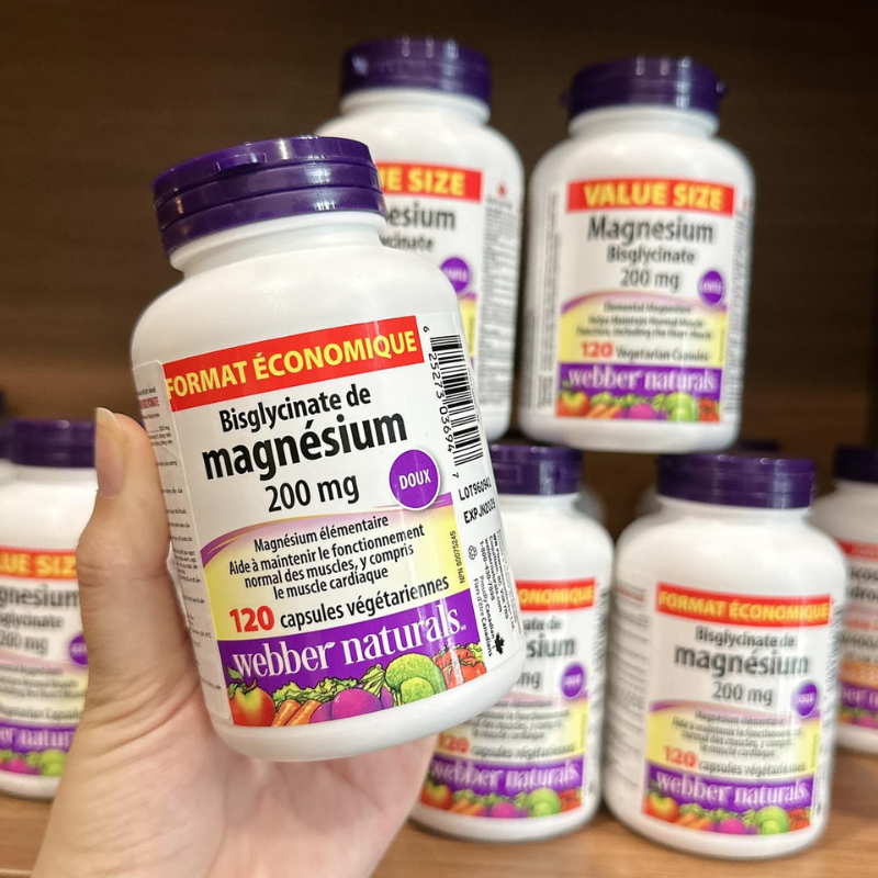 Webber Naturals Magnesium Bisglycinate 200mg 120 Vien 1 1750992545