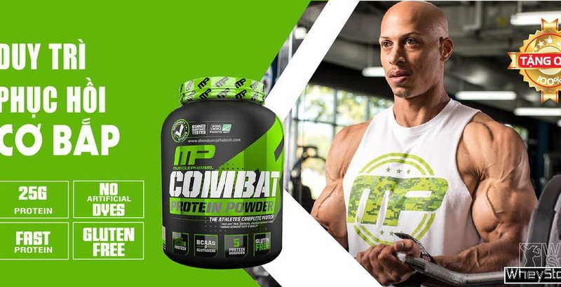 Review sản phẩm hỗ trợ tăng cơ Combat Whey