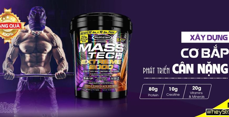 Đánh giá TPBS tăng cân tăng cơ Mass Tech Extreme 2000