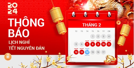 Thông báo lịch nghỉ tết Giáp Thìn năm 2024
