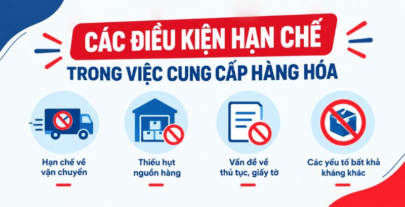 Các điều kiện hạn chế trong việc cung cấp hàng hóa