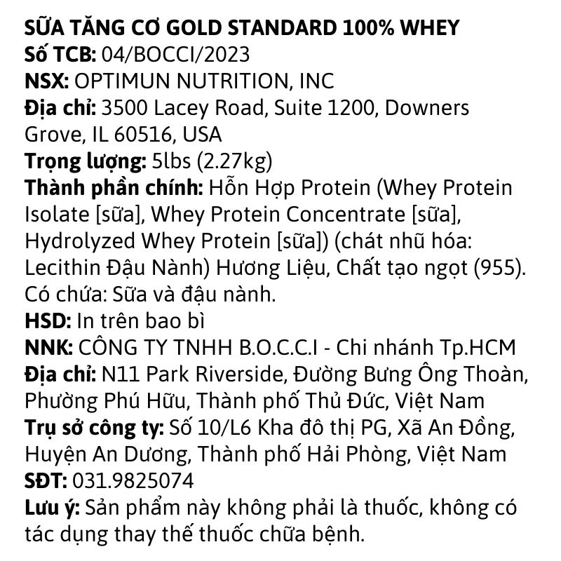 ON Gold Standard 100% Whey 5lbs