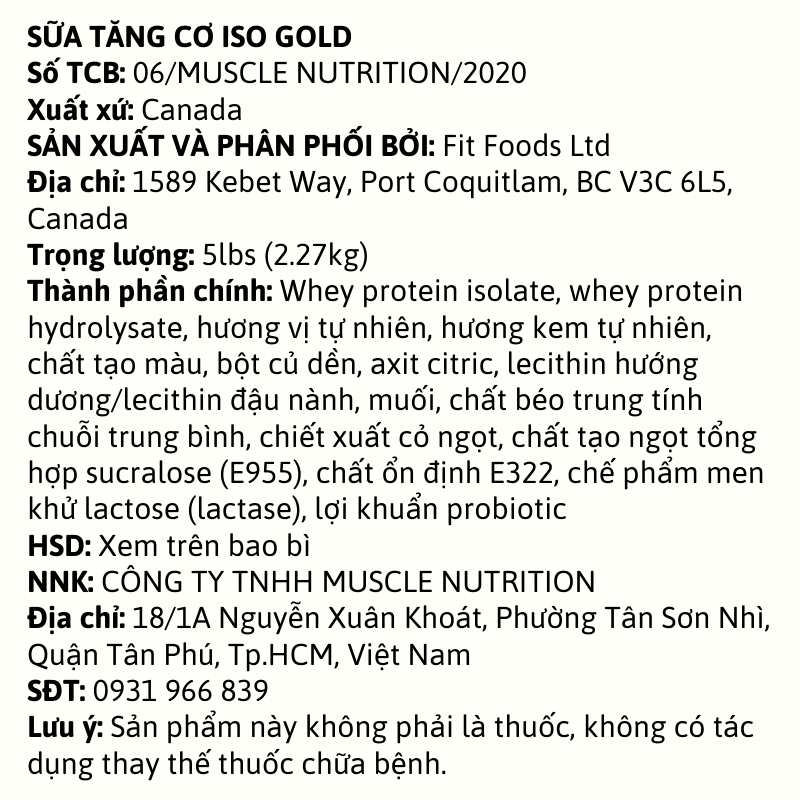 PVL ISO Gold Premium Whey Protein With Probiotic 5lbs