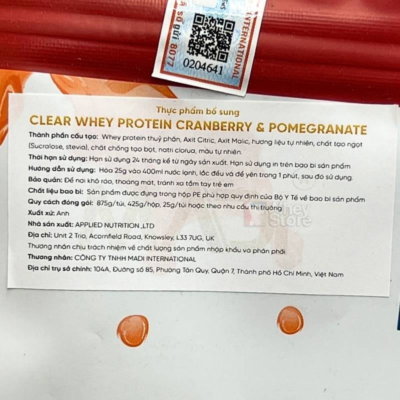 Applied Nutrition Clear Whey Protein 875g