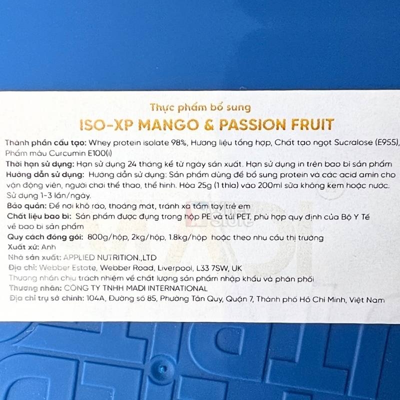 Applied Nutrition ISO-XP Whey Protein Isolate 1.8kg