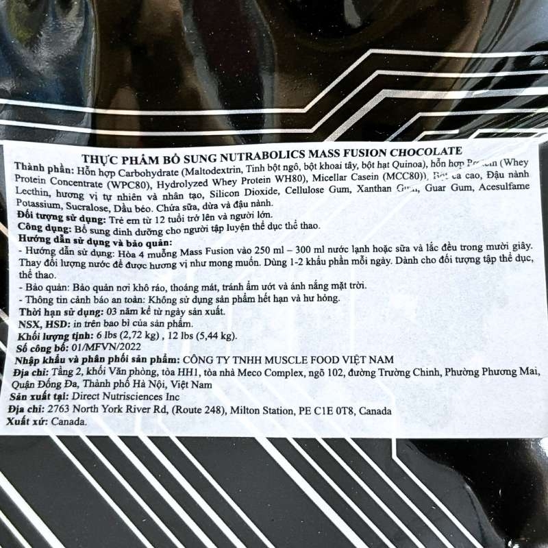 Nutrabolics Mass Fusion 12lbs