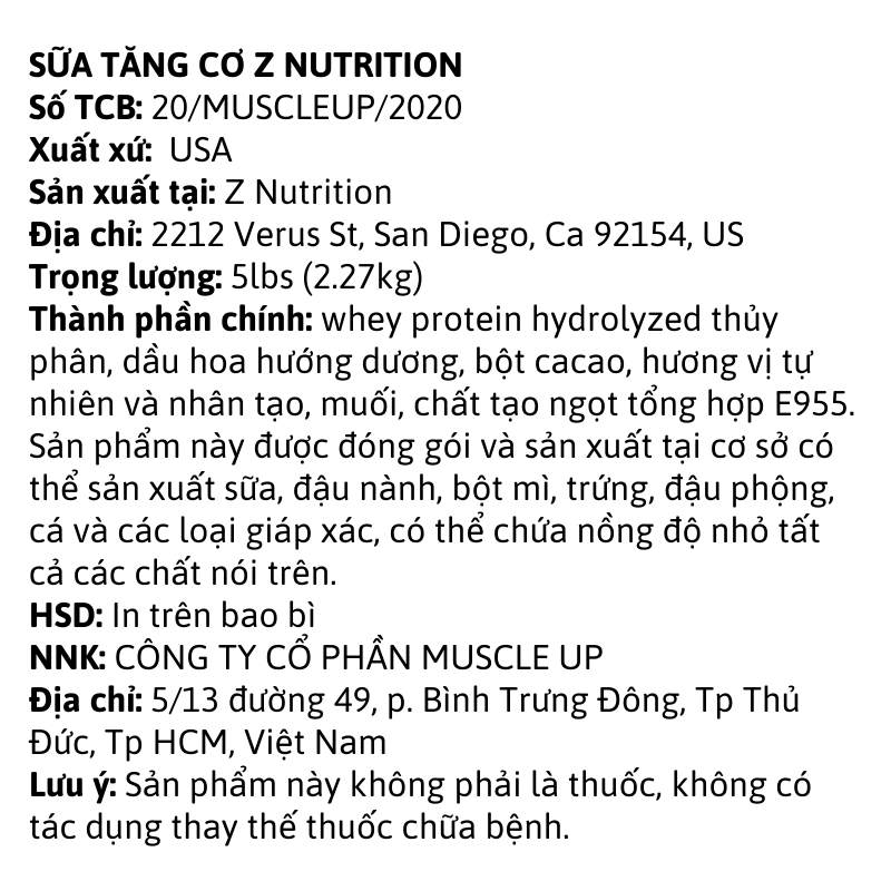 Z Protein Hydrolyzed Whey Protein Isolate 5lbs