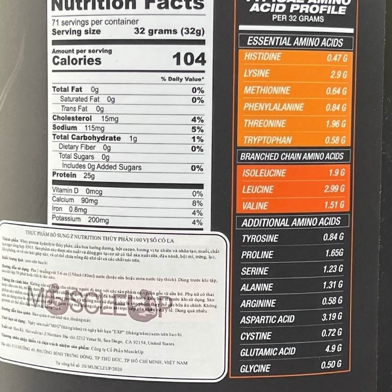 Z Protein Hydrolyzed Whey Protein Isolate 5lbs