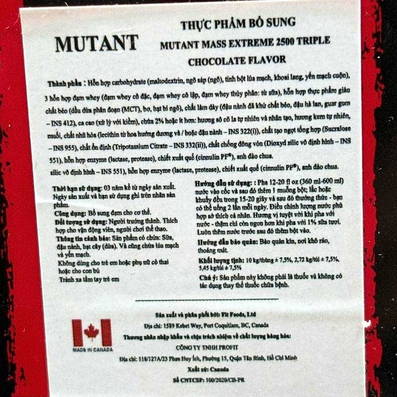 Mutant Mass Extreme 2500 22lbs