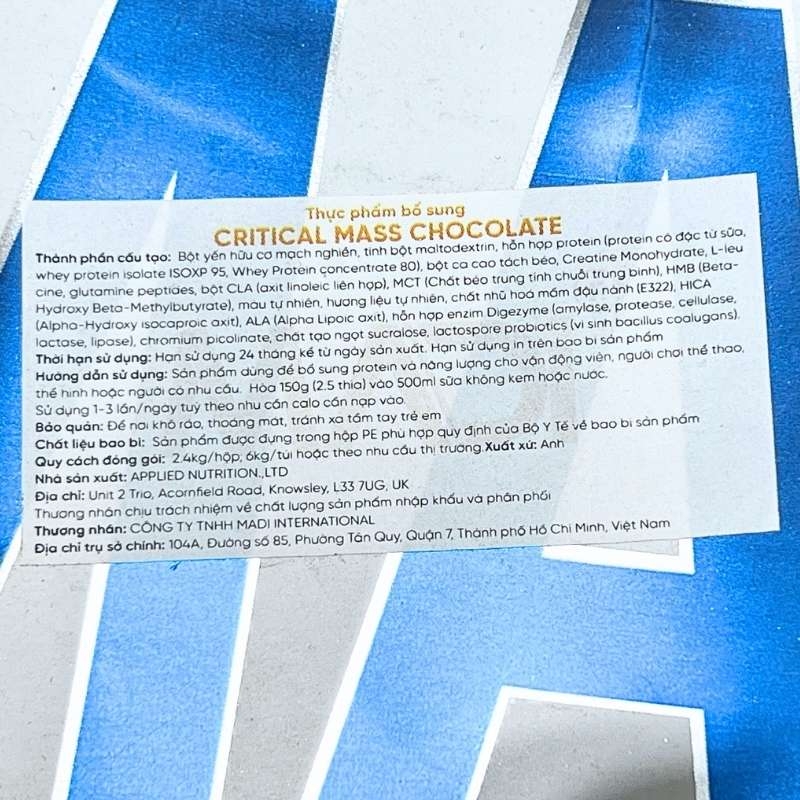 Applied Nutrition Original Critical Mass 6kg