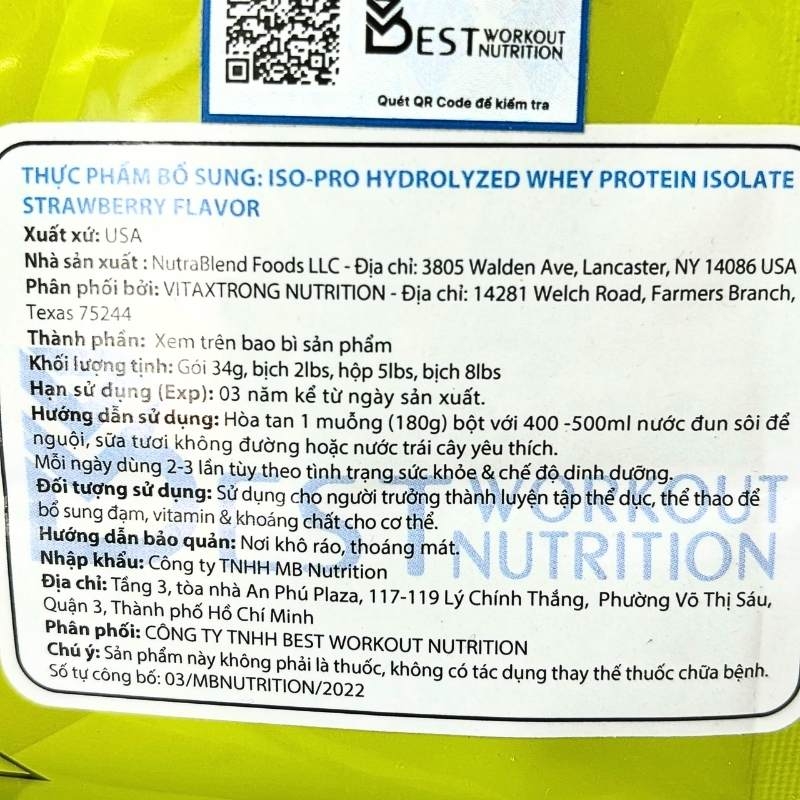 VX Iso Pro Hydrolyzed Whey Isolate 2lbs
