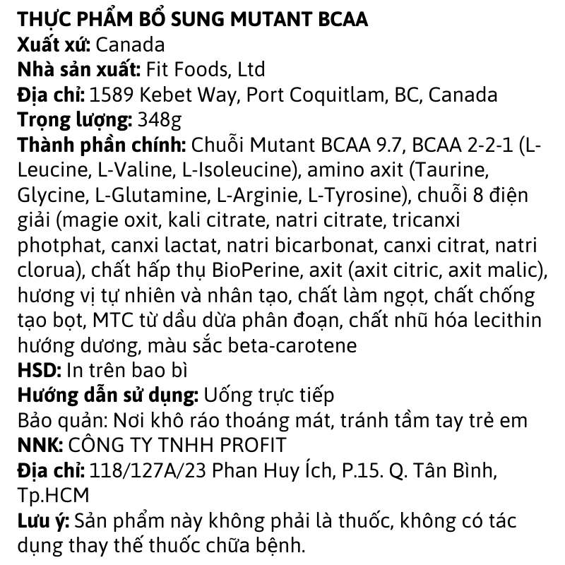 Mutant BCAA 30 servings