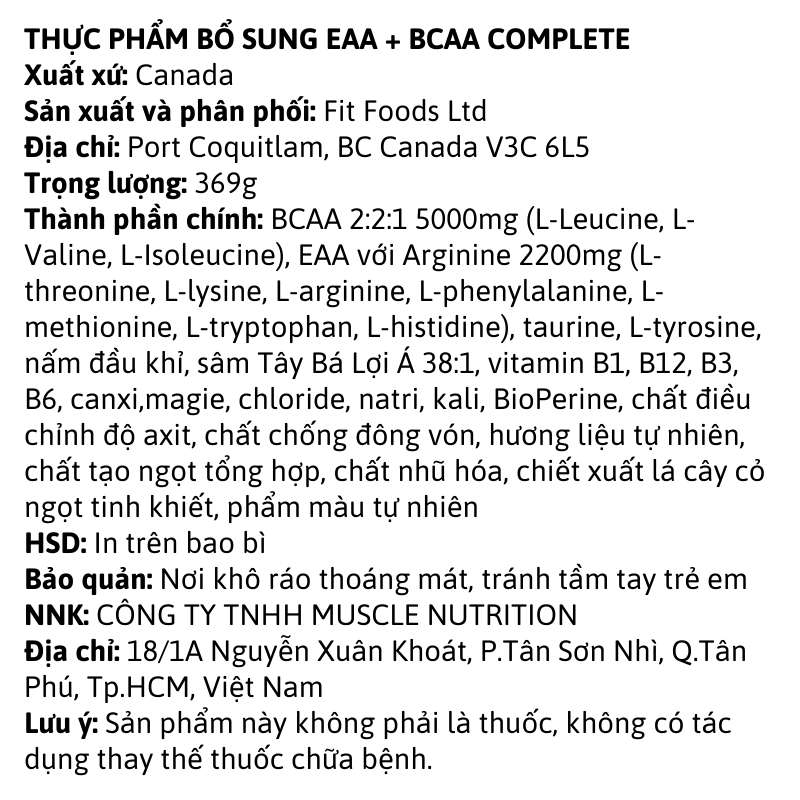 PVL EAA+BCAA Complete 30 servings