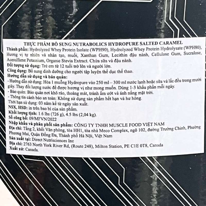 Nutrabolics Hydropure 100% Hydrolyzed Whey Protein 4.5lbs