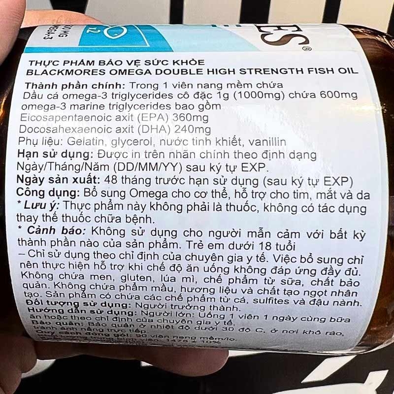 Blackmores Omega Double High Strength Fish Oil - 90 viên