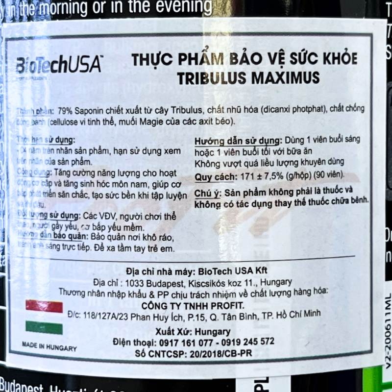 BiotechUSA Tribulus Maximus - 90 viên