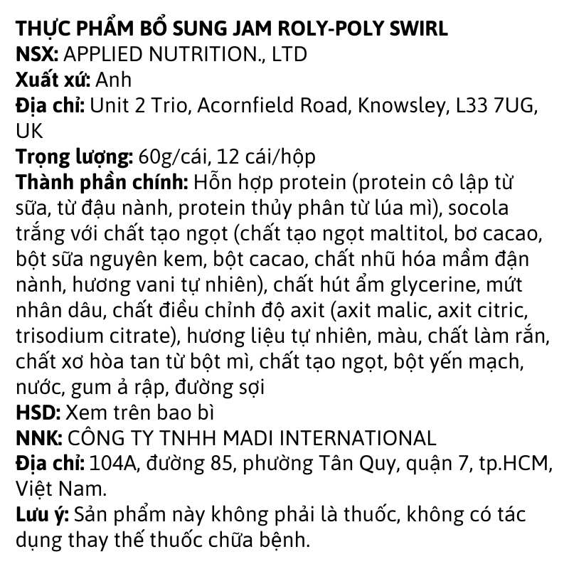 Applied Nutrition Swirl Duo Bar 12 thanh