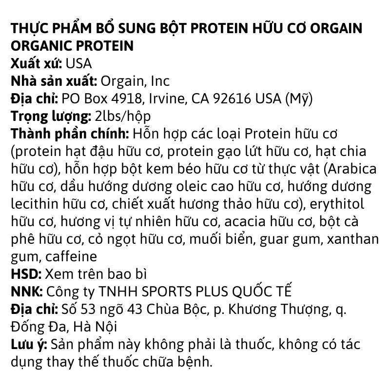 Orgain Organic Protein 20 servings