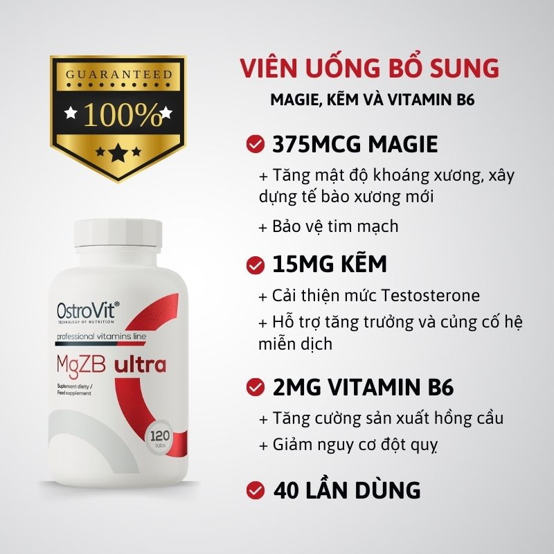 Ostrovit MgZB Ultra - 120 viên