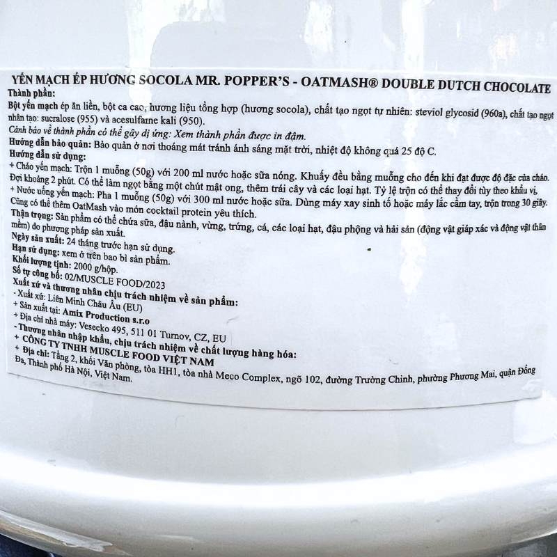 Amix OatMash 2kg uống liền