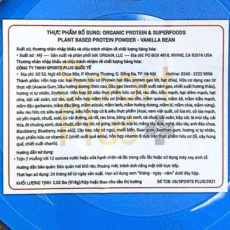 Orgain Organic Protein &amp; Superfoods 2.02Lbs