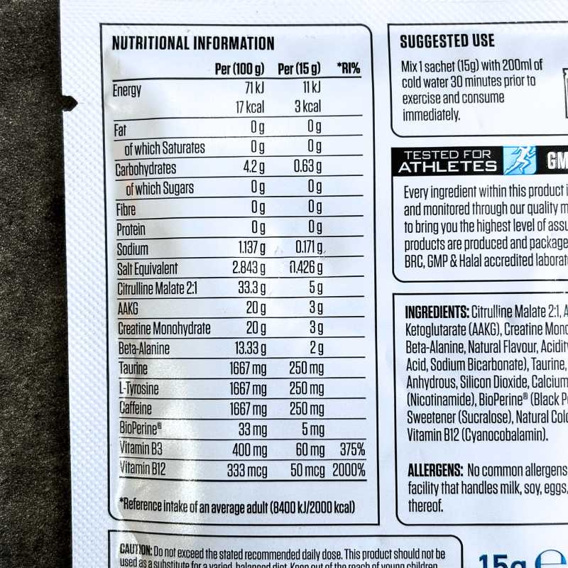 Sample Applied Nutrition PUMP 3G Pre-Workout With Caffeine