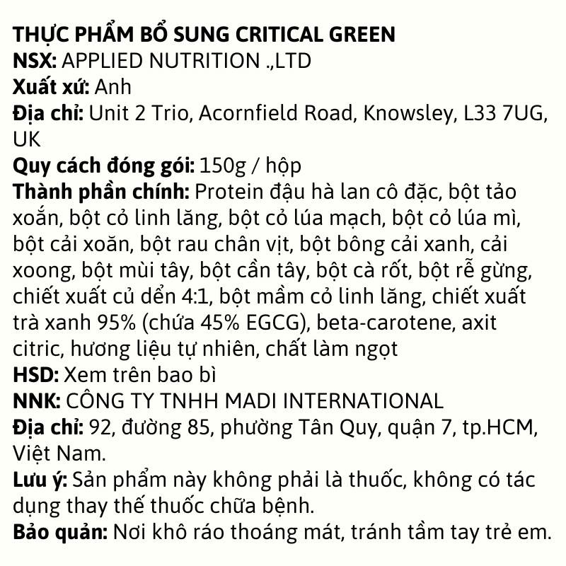 Applied Critical Greens 30 servings