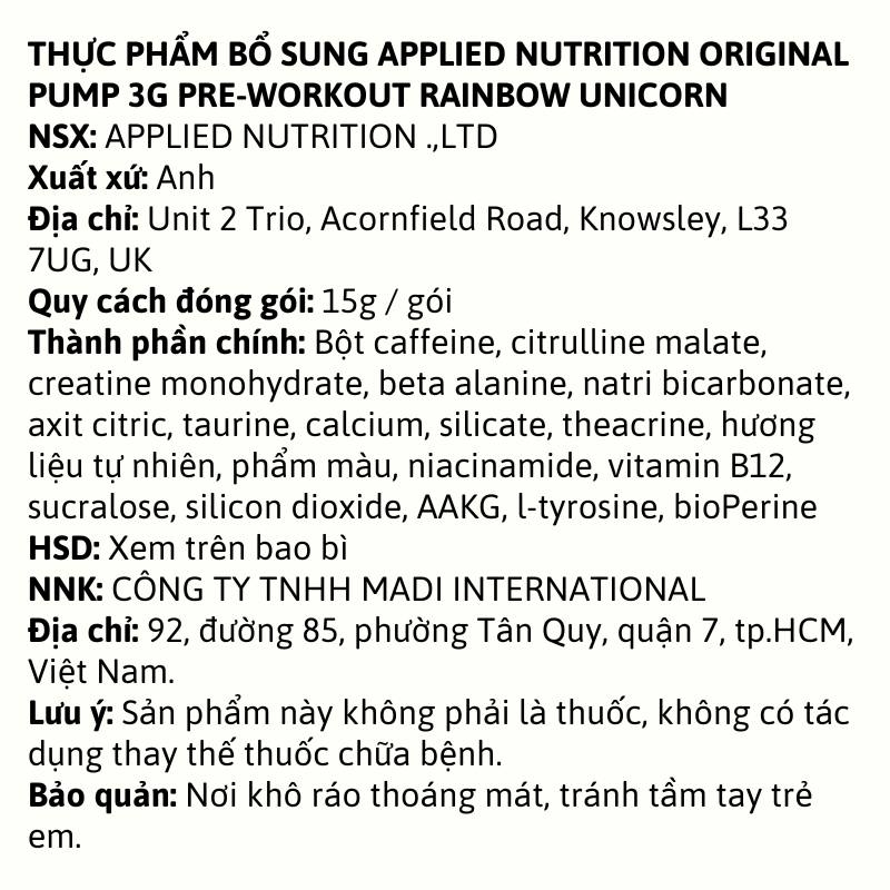 Sample Applied Nutrition PUMP 3G Pre-Workout With Caffeine