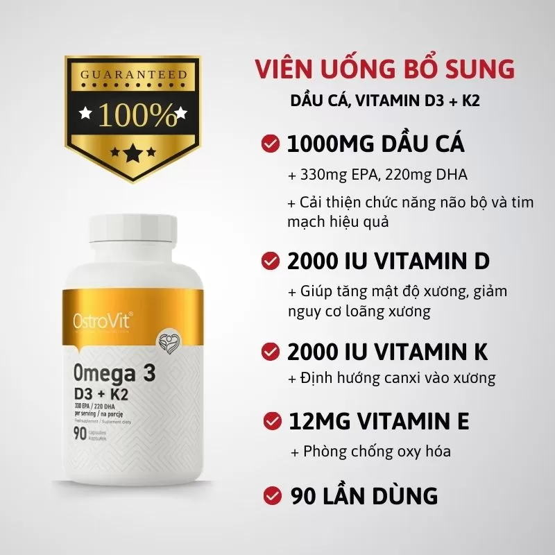 OSTROVIT OMEGA 3 D3+K2 HƯỚNG DẪN CÁCH DÙNG HIỆU QUẢ CHO NGƯỜI DÙNG MỖI NGÀY