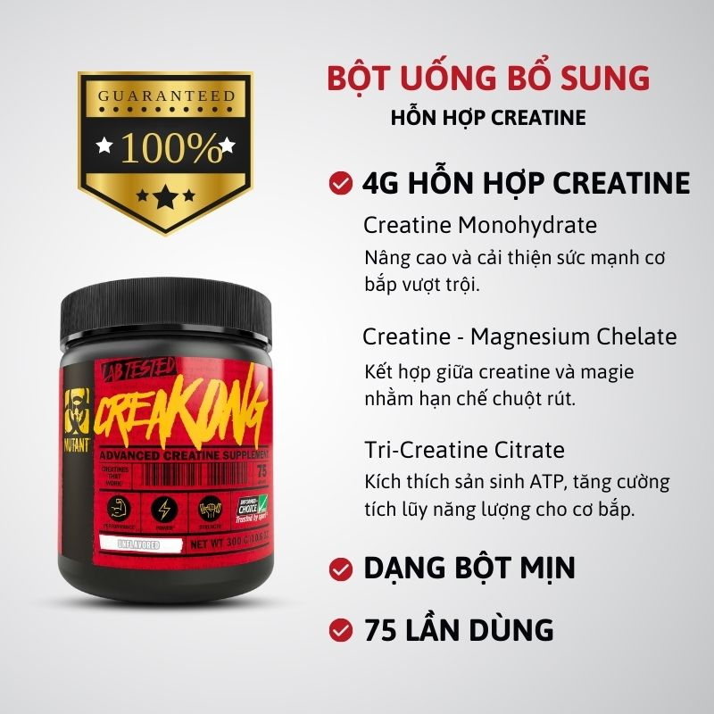 Mutant Creakong 300g - Hỗ trợ tăng cơ