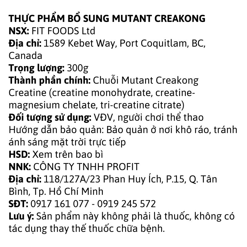 Mutant Creakong 300g