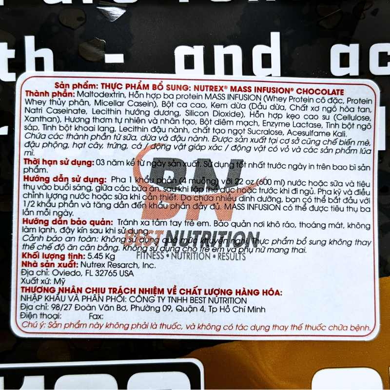 Nutrex Mass Infusion 12lbs