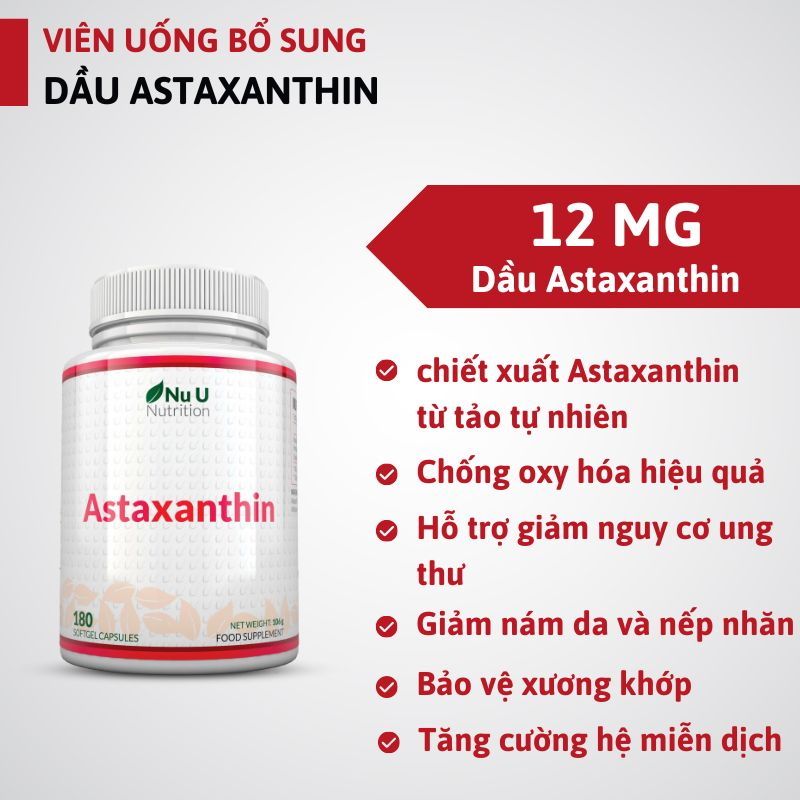 Nu U Natural Astaxanthin 12mg - 180 viên