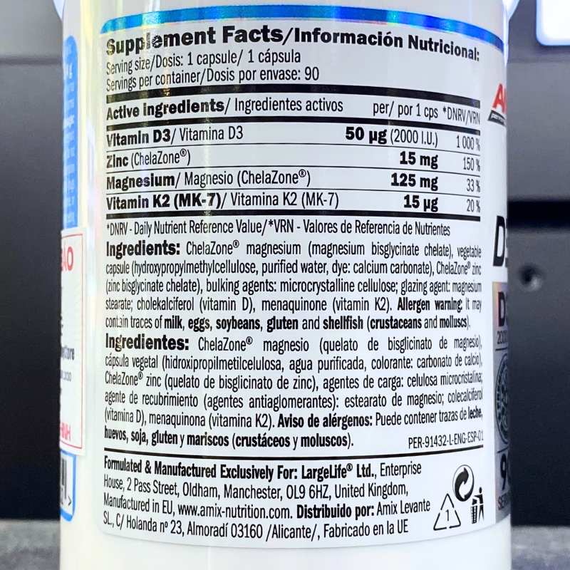 Amix 4in1 D3-K2-Mg-Zn - 90 viên