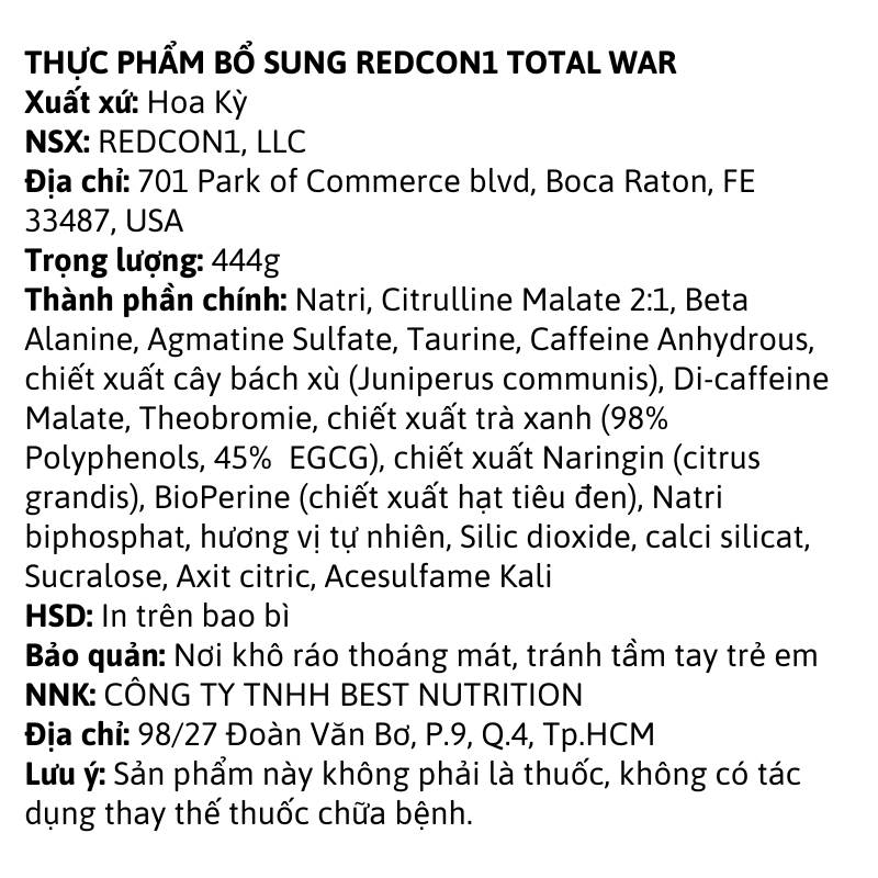 Redcon1 Total War 30 servings