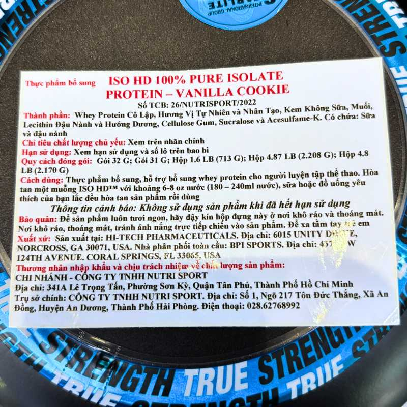 BPI ISO HD 100% Pure Isolate Protein 5lbs