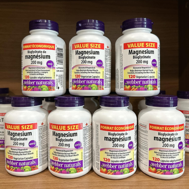 Webber Naturals Magnesium Bisglycinate 200mg - 120 viên