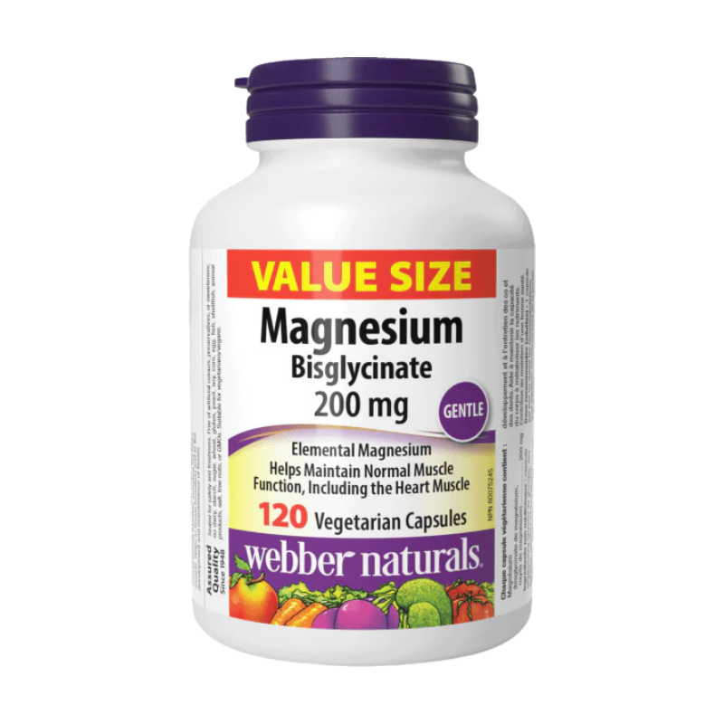 Webber Naturals Magnesium Bisglycinate 200mg - 120 viên