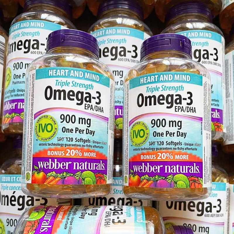 Webber Naturals Triple Strength Omega-3 900mg - 120 viên