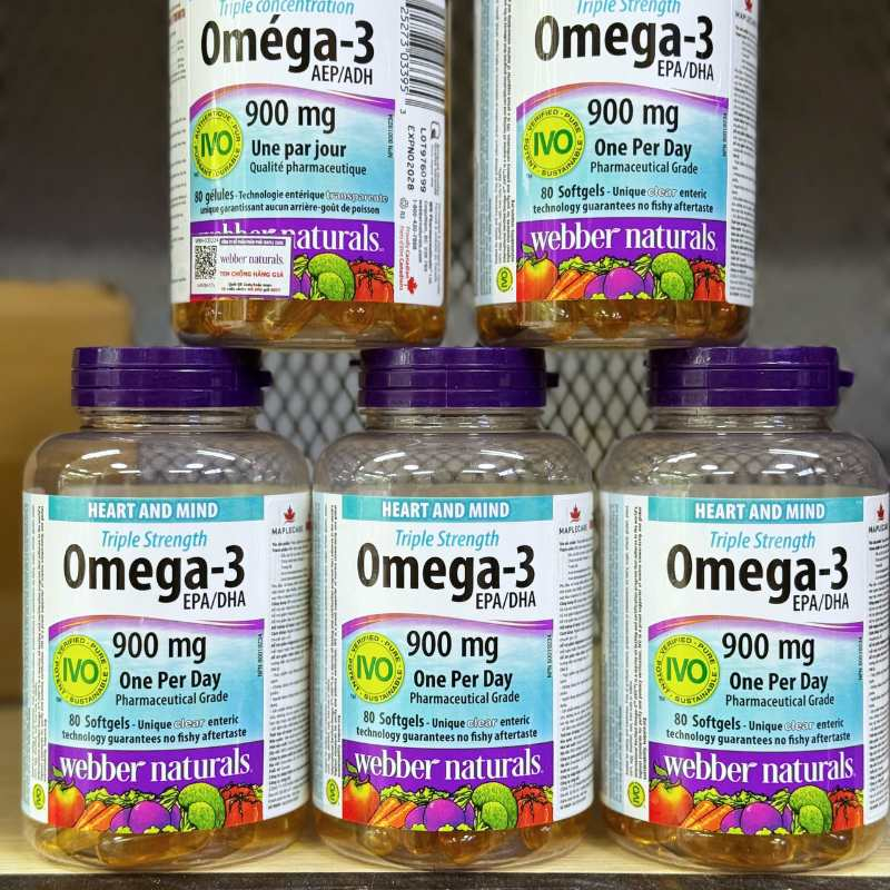 Webber Naturals Triple Strength Omega-3 900mg - 80 viên
