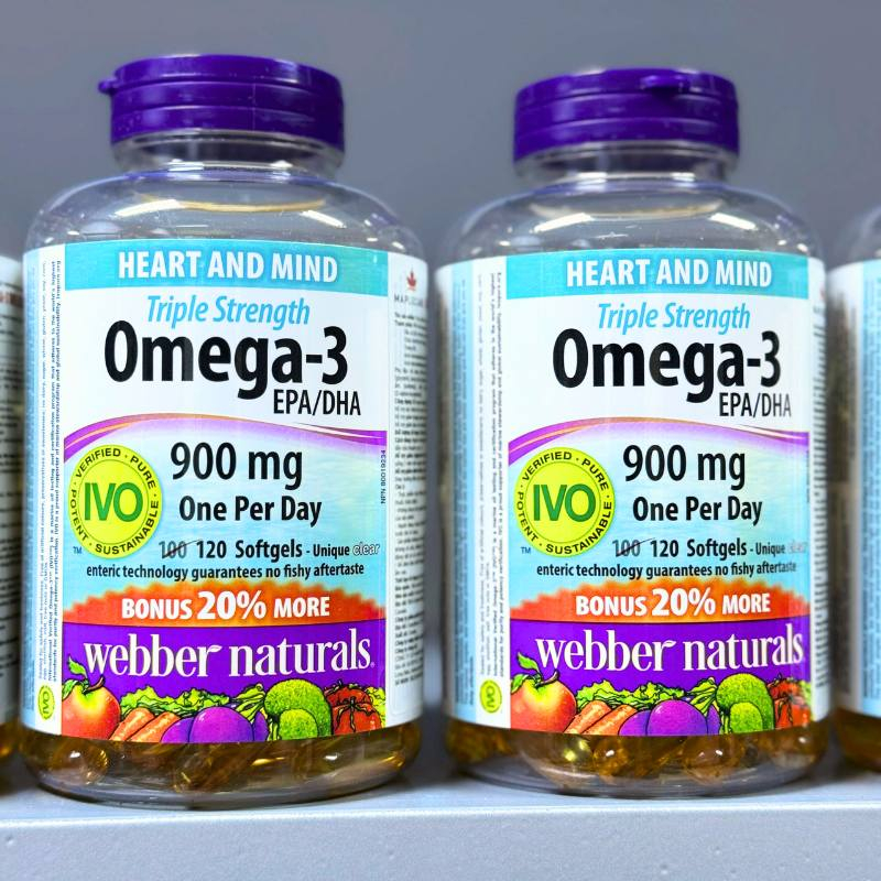 Webber Naturals Triple Strength Omega-3 900mg - 120 viên