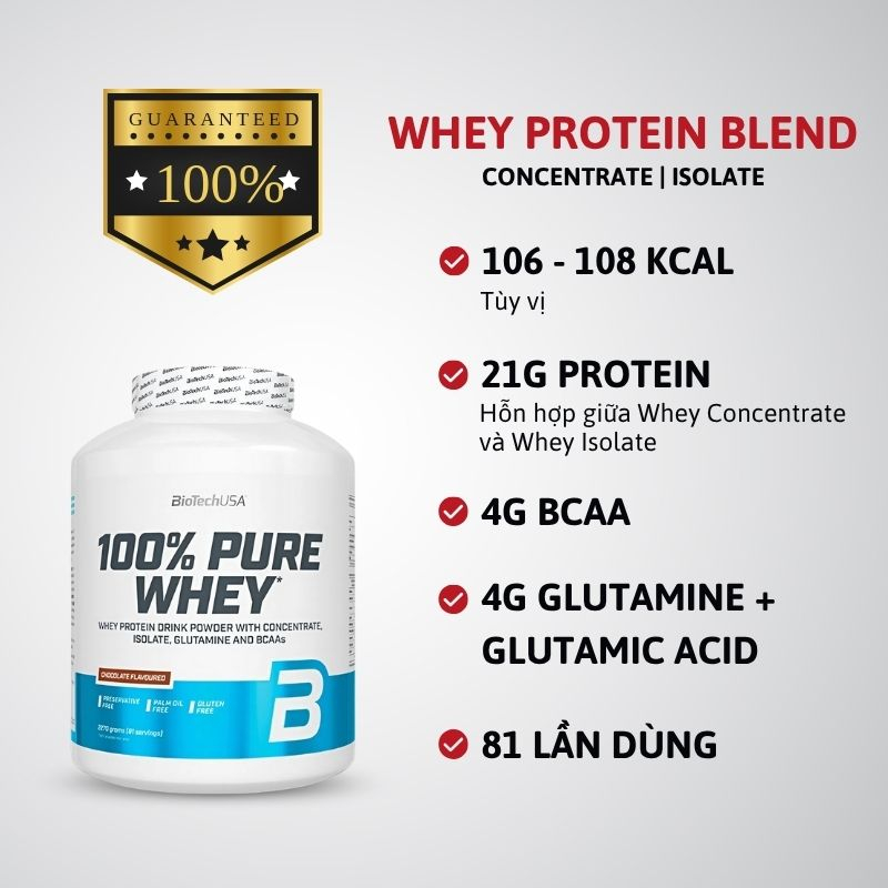 BiotechUSA 100% Pure Whey 2270g