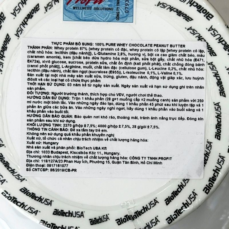 BiotechUSA 100% Pure Whey 2270g