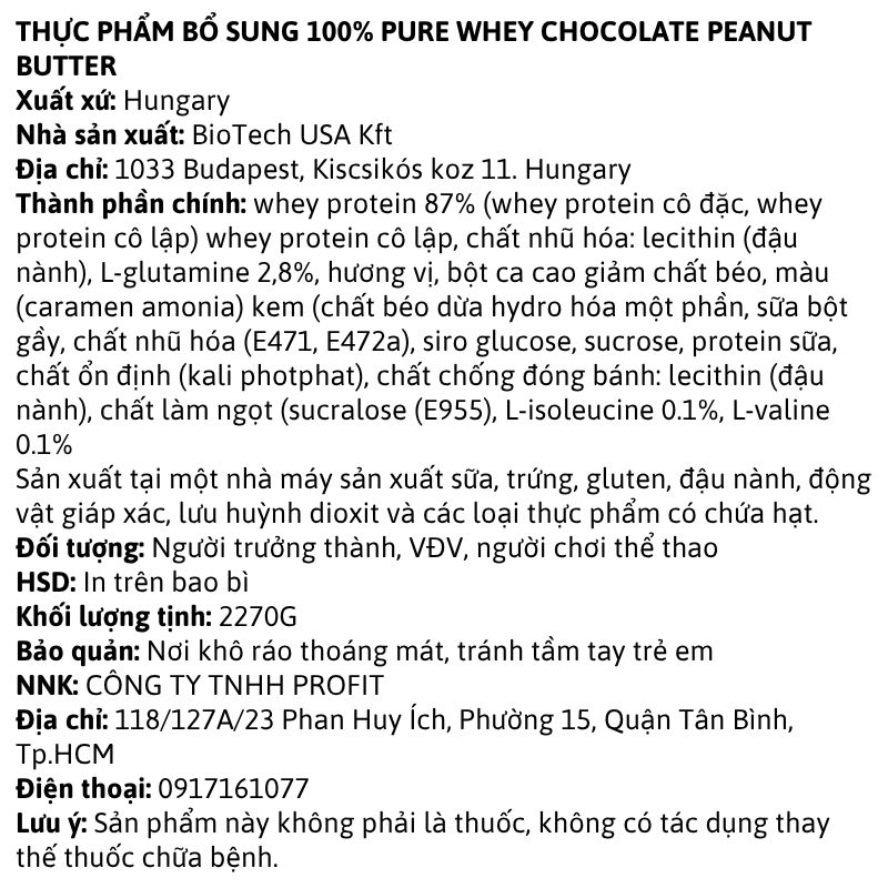 BiotechUSA 100% Pure Whey 2270g